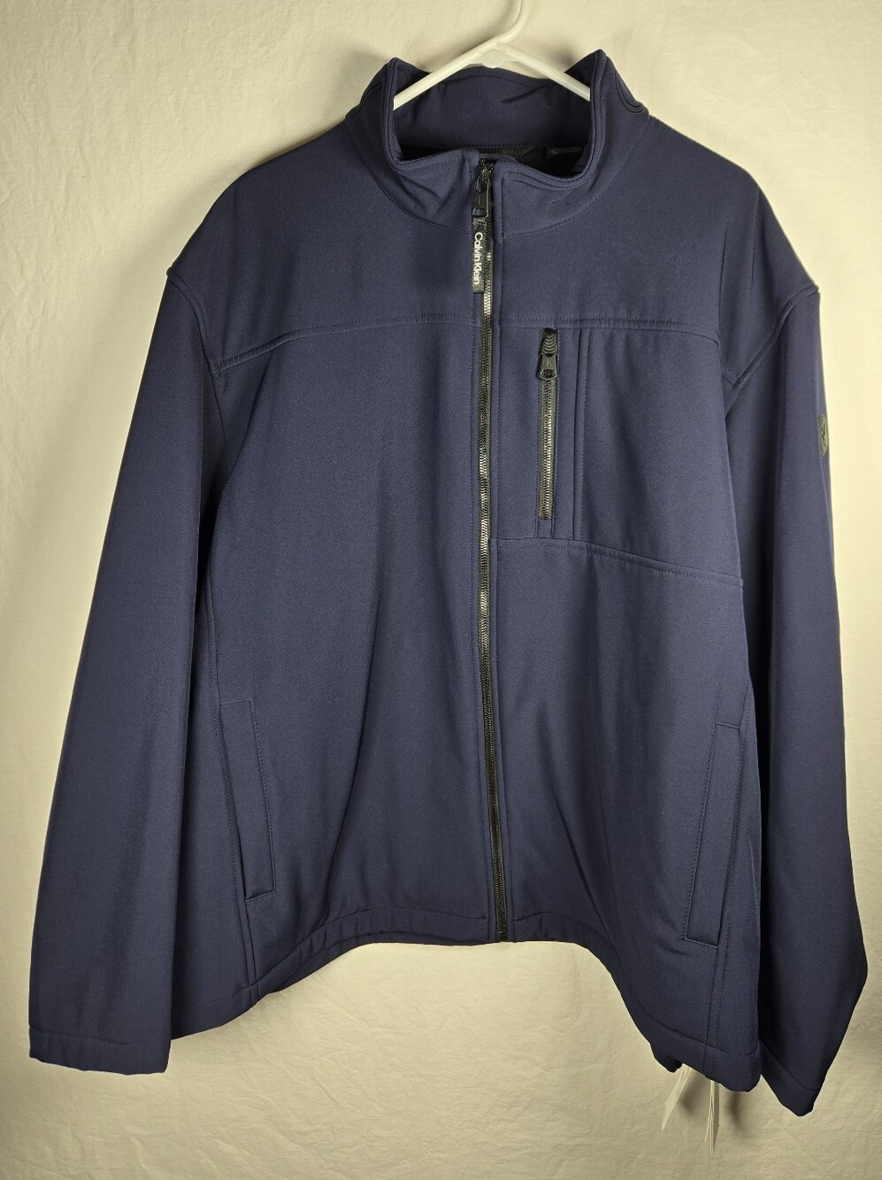 NWT Calvin Klein Men's Navy Softshell Water Resistant Jacket